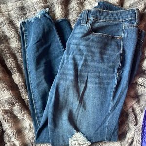 14P skinny cropped, distressed jeans